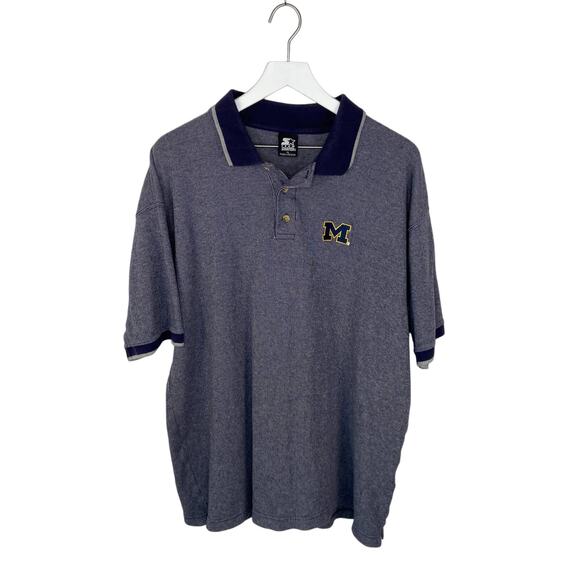 Starter Team University of Michigan Wolverines Short Sleeve Polo - Men's Size XL - Picture 1 of 5